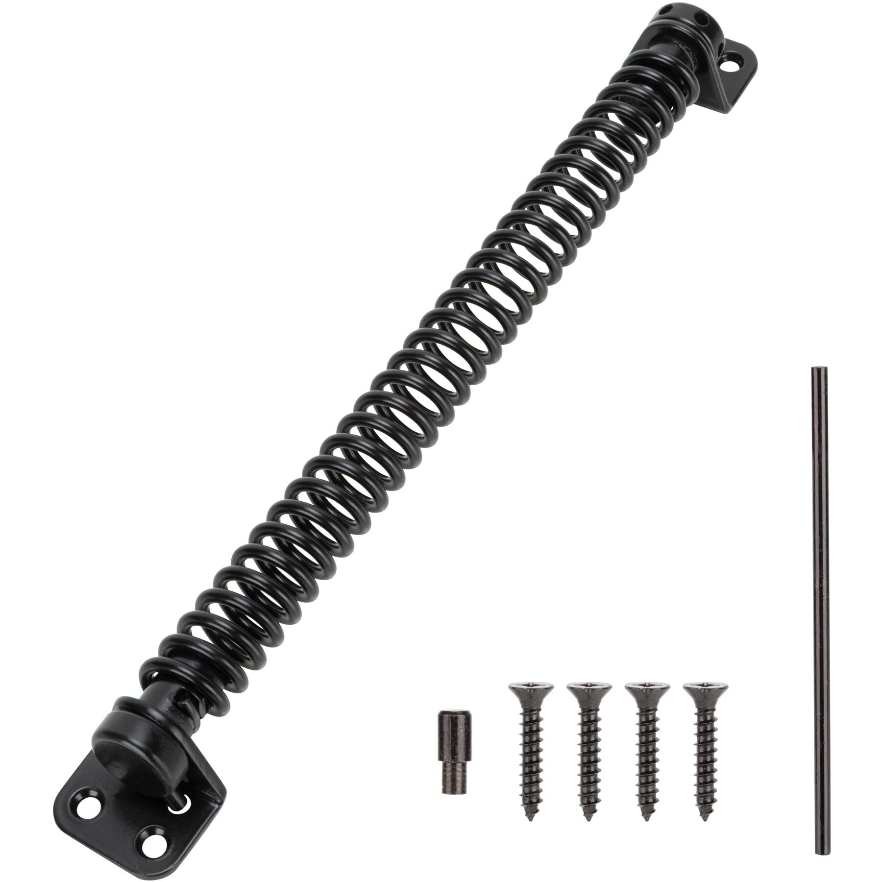 Sankins 11-1/2"" Gate Spring Self Closing Heavy Duty Outdoor Door Spring Automatic Metal Gate Closure Hardware With Adjustable Tool For Wooden And Vinyl Fence  Black