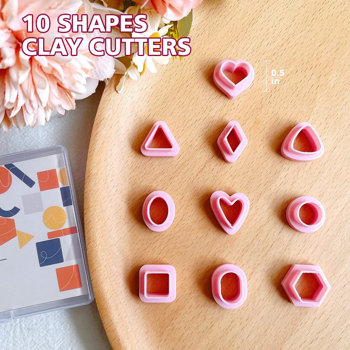 Keoker Polymer Clay Cutters - Geometric Clay Cutters  Polymer Clay Cutters For Earrings Jewelry Making  10 Shapes Regular Clay Earrings Cutters