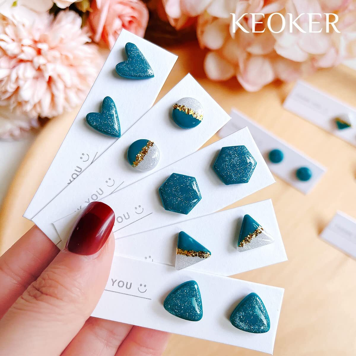 Keoker Polymer Clay Cutters - Geometric Clay Cutters  Polymer Clay Cutters For Earrings Jewelry Making  10 Shapes Regular Clay Earrings Cutters