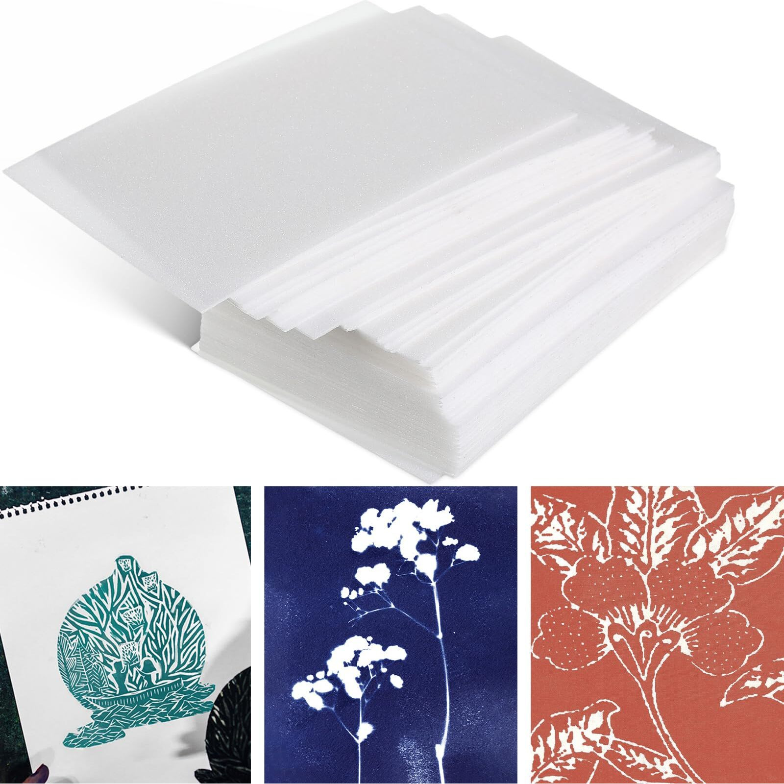Cholemy 120 Pcs Foam Printing Plates 4 X 6 Inch White Foam Sheets 1/20 Inch Thick Foam Board Foam Papers Set For Card Making  Crafting  Printing  Diy Project  Stamp  Classroom  Scrap Booking