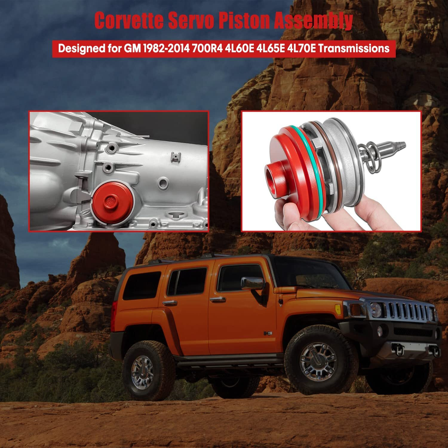 High Performance Corvette Servo Piston Assembly With Cover  Snap Ring And Pin For Gm 1982-2014 700R4 4L60E 4L65E 4L70E Transmissions