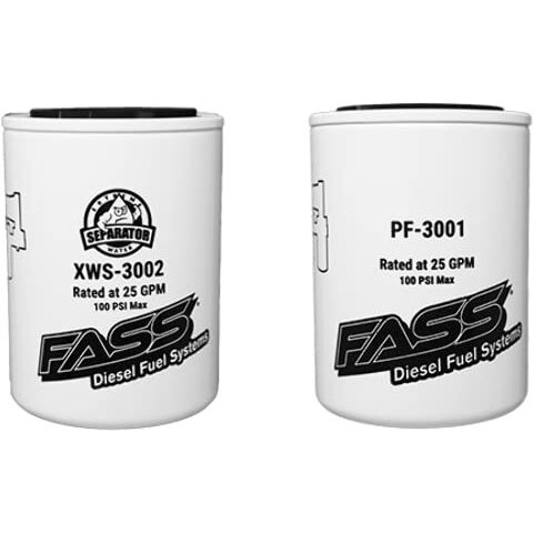 Fass Titanium Series Fuel Filter & Water Seprator Pack Combo Of 4 | (2) Xws-3002 | (2) Pf-3001