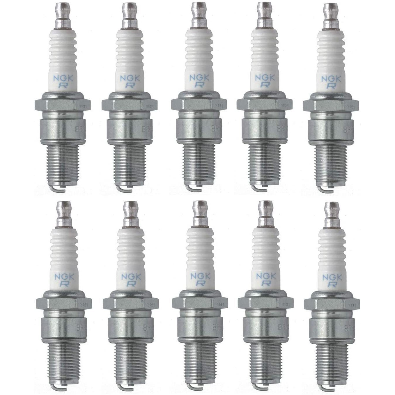 Ngk 5722 Pack Of 10 Spark Plugs (Br9Es)