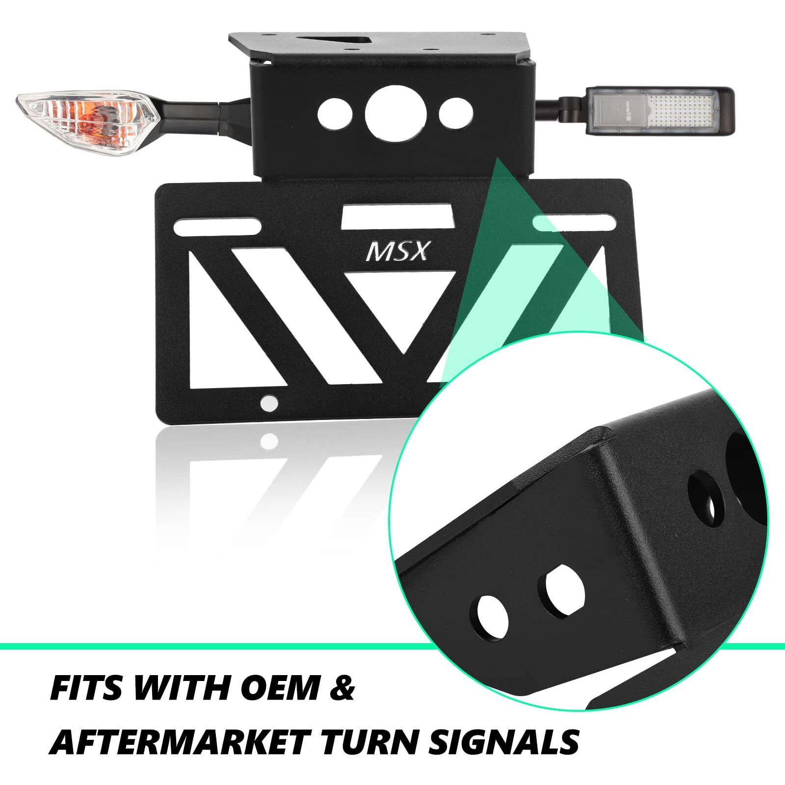 Inkudri 2023 2024 Grom Fender Eliminator 2022 Grom Tail Tidy Grom License Plate Bracket Mount 2024 Grom License Plate Holder Fit With Oem & Aftermarket Turn Signals Msx125 Grom Fender Delete