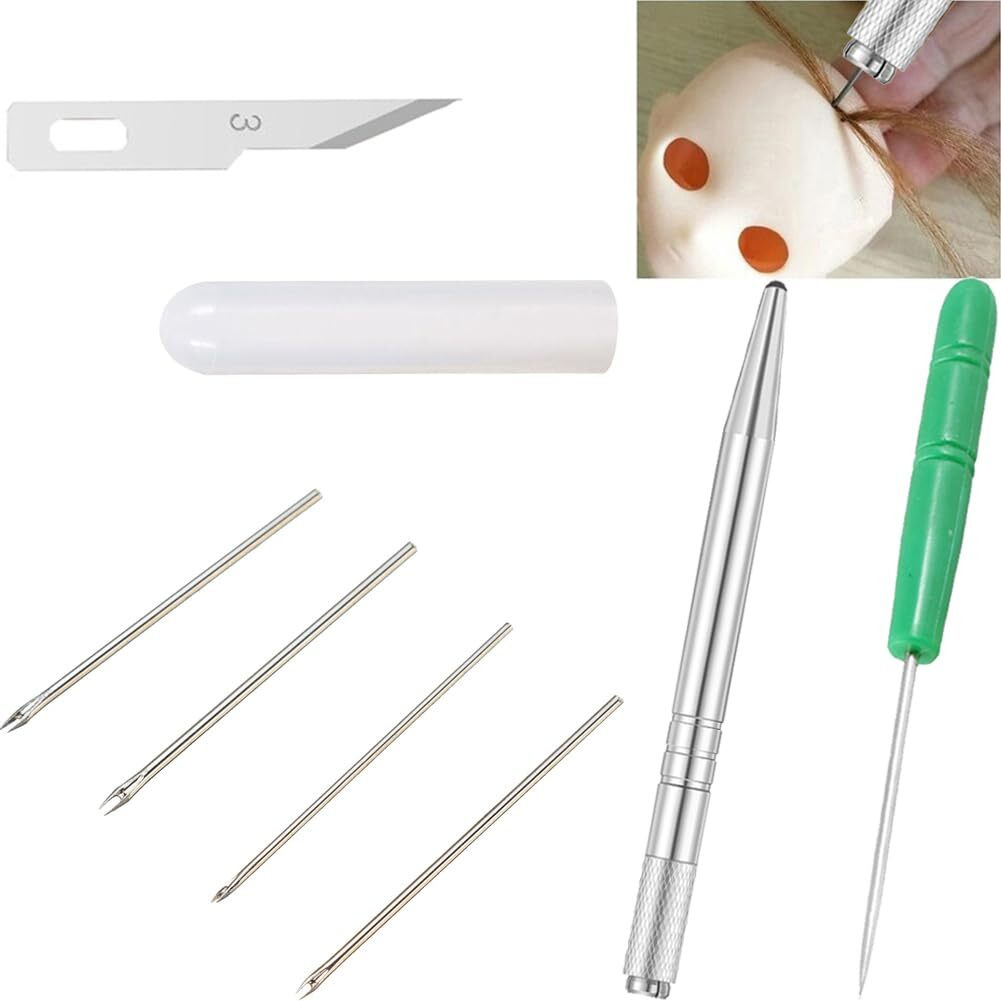 Doll Hair Rerooting Tool Rooting Needles Reborn Baby Wefts Wigs Ob Bjd Sd Diy Making Crafts Supplies Replacement Accessories Kit