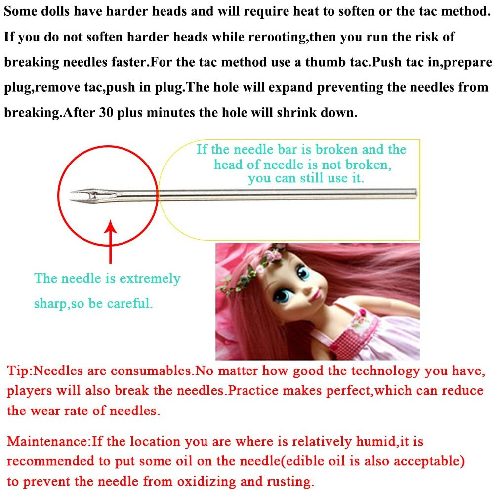 Doll Hair Rerooting Tool Rooting Needles Reborn Baby Wefts Wigs Ob Bjd Sd Diy Making Crafts Supplies Replacement Accessories Kit