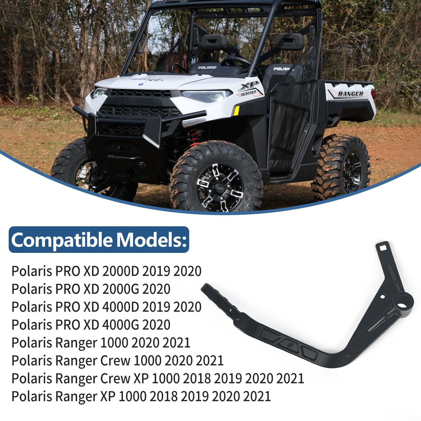 Benxuto 5634266-458 Gear Shift Shifter Lever Compatible With 2018-2021 Polaris Ranger 1000  Compatible With 2019-2020 Polaris Pro Xd  Matte Black Cast Aluminum 5633821-458