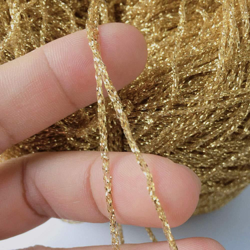 Clisil 100G Diy Black Colorful Lurex Yarn Shining Yarn Glitter Sparkle Yarn Metal Yarn Sparkle Yarn Crochet Thread Bag Sweater Toy Yarn Accessory Yarn
