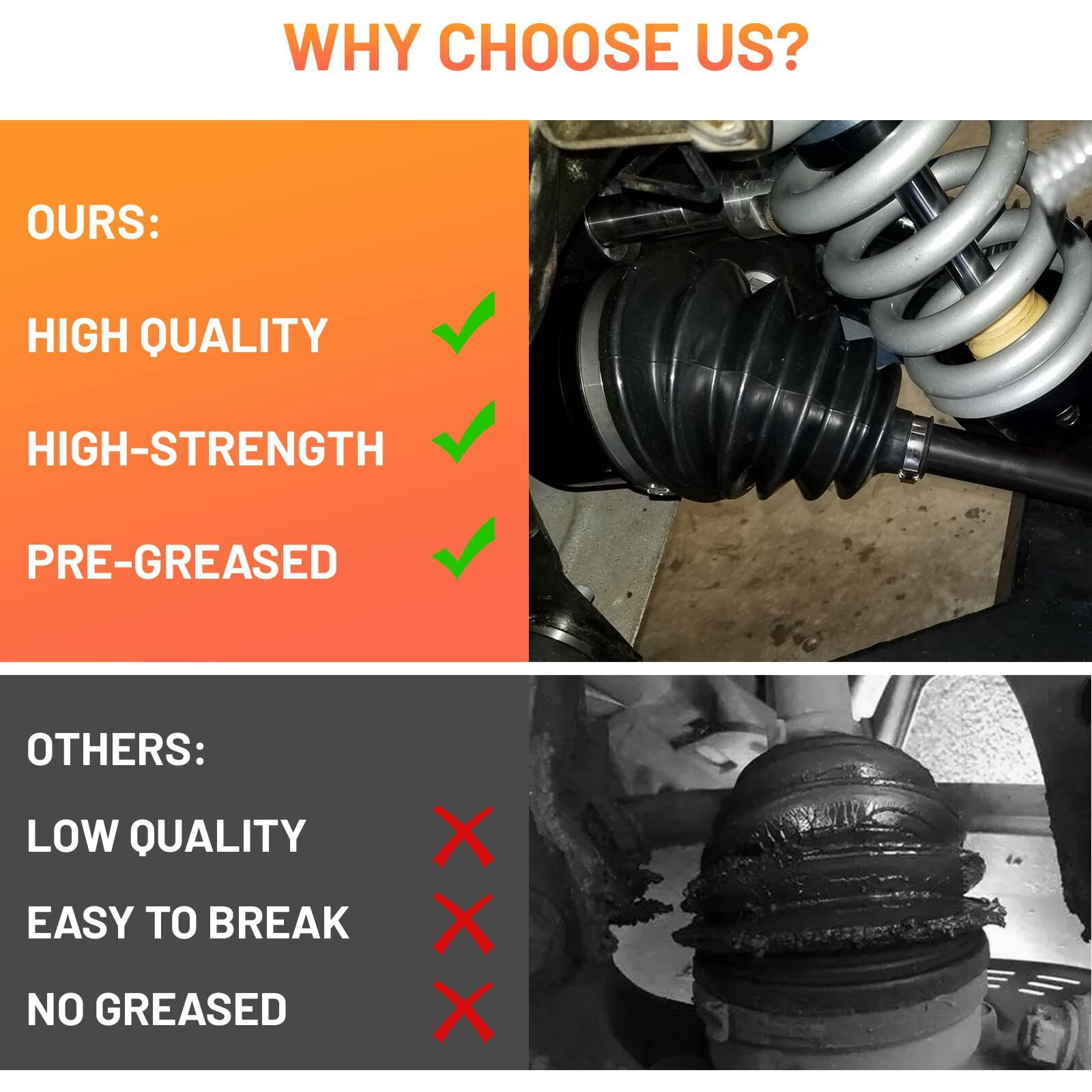 Front Cv Axle Shaft For Kubota Rtv 900/1100/1140 2004 2005 2006 2007 2008 2009 2010 2011 2012 2013 2014 2015 2016 K7561-15310 K7561-15313 - 1 Pcs Left/Right