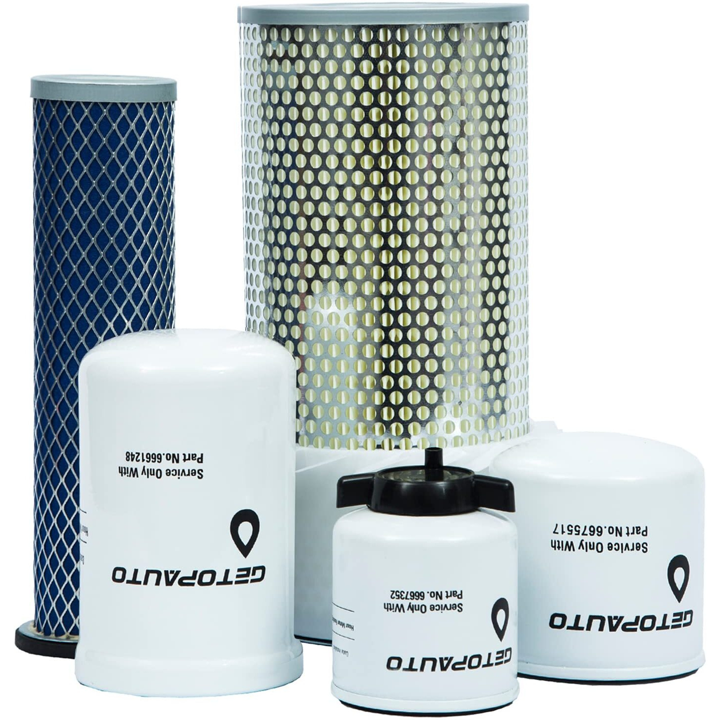 Getopauto 6675517 6667352 6661248 6598362 6598492 Filter Kit Compatible With Bobcat Skid Steer Loader 743 751 T140 T180 T190 S130 S150 S160 S175 S185 S205 753 763 773 Air Filter Oil Filter Kit