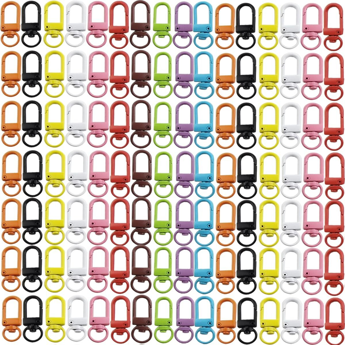 Nsbell 100Pcs Lanyard Swivel Snap Hooks Heavy Duty Metal Lobster Claw Clasps For Backpack Charms  Zipper Pulls  Beads Projects  Colorful Little Clip