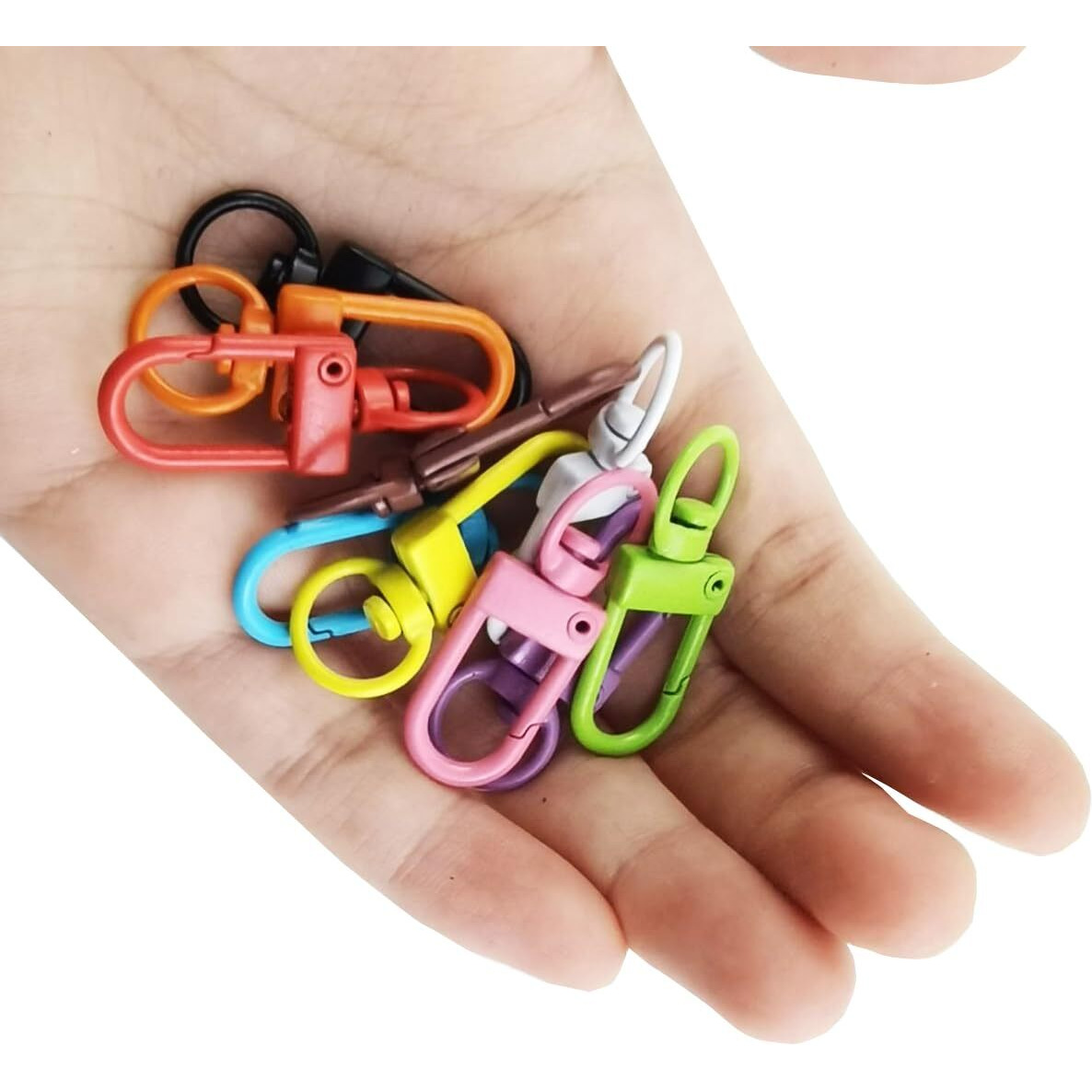 Nsbell 100Pcs Lanyard Swivel Snap Hooks Heavy Duty Metal Lobster Claw Clasps For Backpack Charms  Zipper Pulls  Beads Projects  Colorful Little Clip