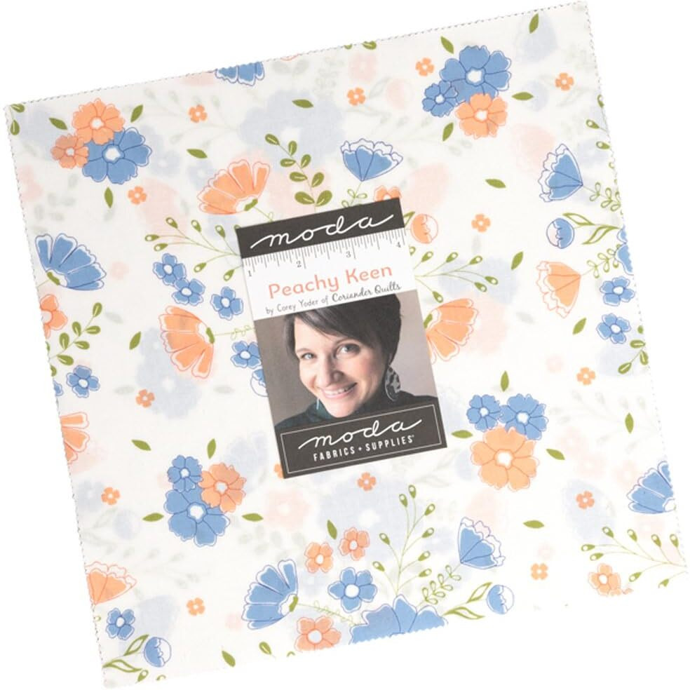 Peachy Keen Layer Cake  42-10"" Precut Fabric Quilt Squares By Corey Yoder