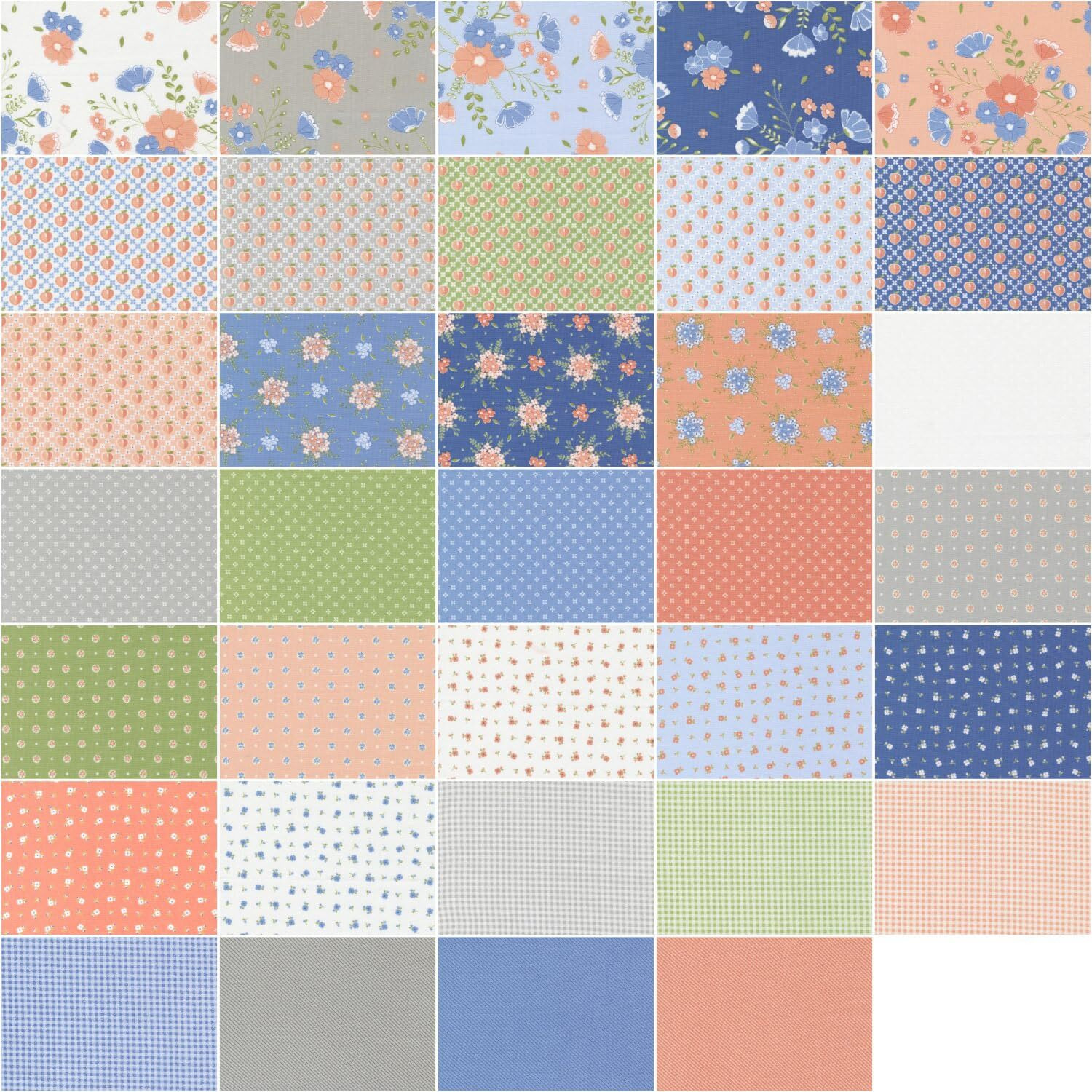 Peachy Keen Layer Cake  42-10"" Precut Fabric Quilt Squares By Corey Yoder