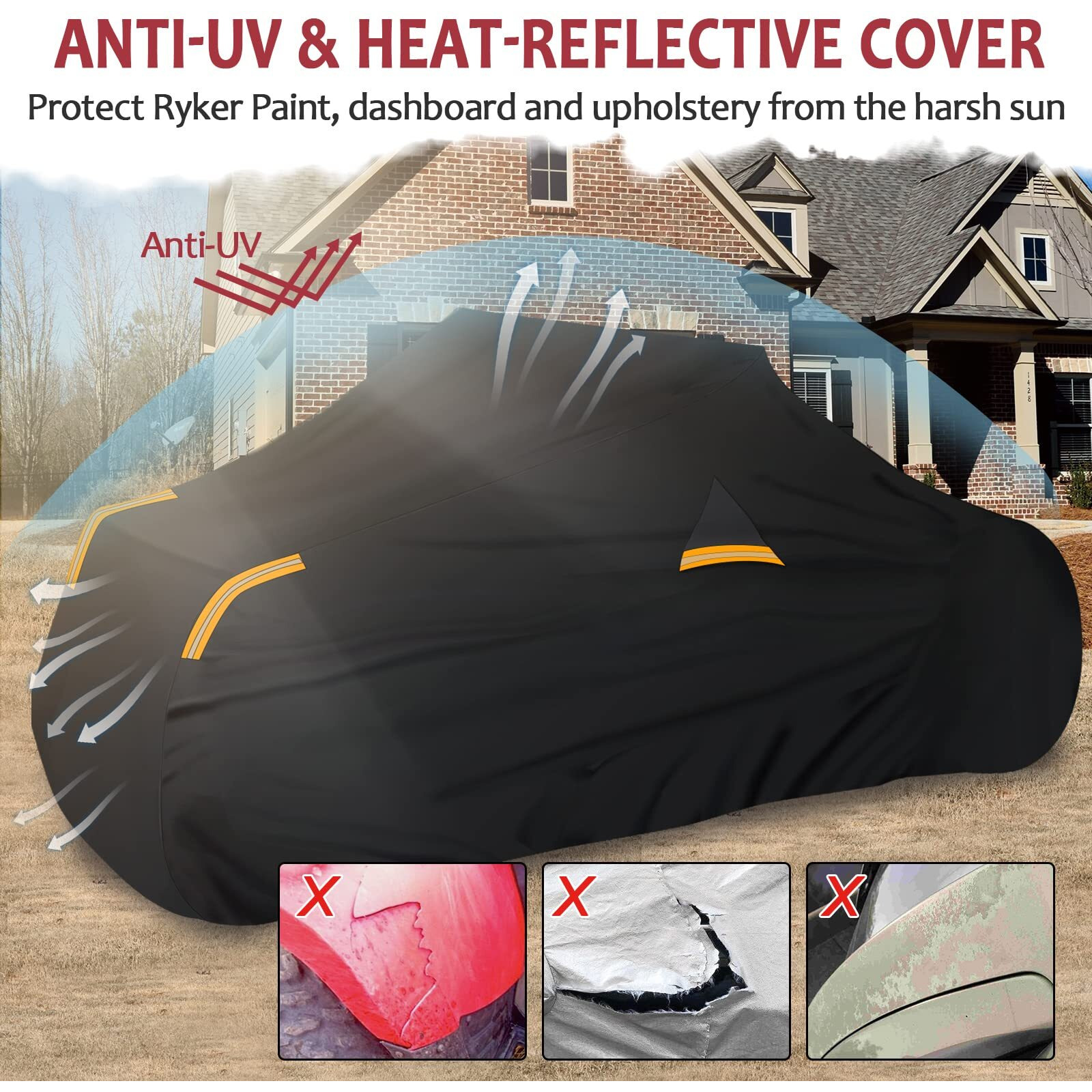 Starknightmt Ryker Cover  Full Cover Compatible With Can-Am Ryker 900 600 Sport Rally Edition All-Weather Ryker Bike Cover For Indoor Outdoor Snow Rain Dust Sun Protection Ryker Accessories