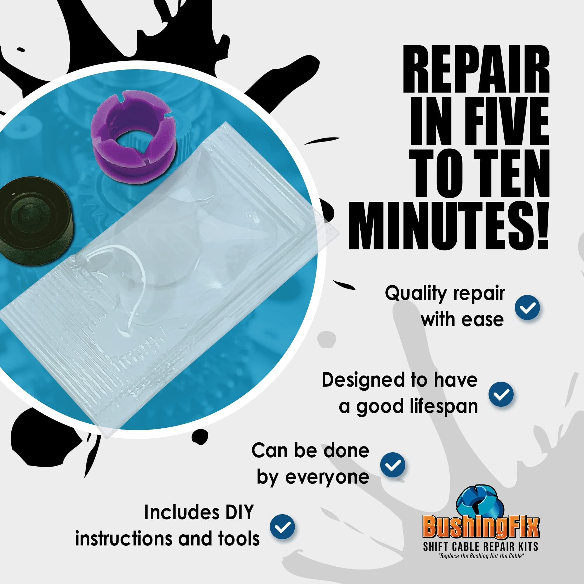 Bushingfix Bp1Kit - Automatic Transmission Shift Cable Bushing Repair Kit  Replacement Shifter Cable Bushing  Quality Transmission Repair Kit  Compatible With Nissan  Toyota  Hyundai  And Other Brands