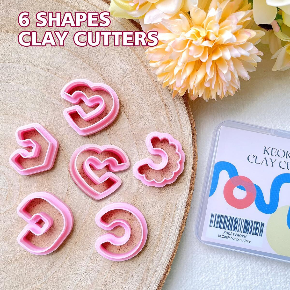 Keoker Clay Cutters For Polymer Clay Jewelry  Hoop Polymer Clay Cutters For Earrings Jewelry Making  5 Shapes Potted Plant Clay Earrings Cutters  Clay Cutters