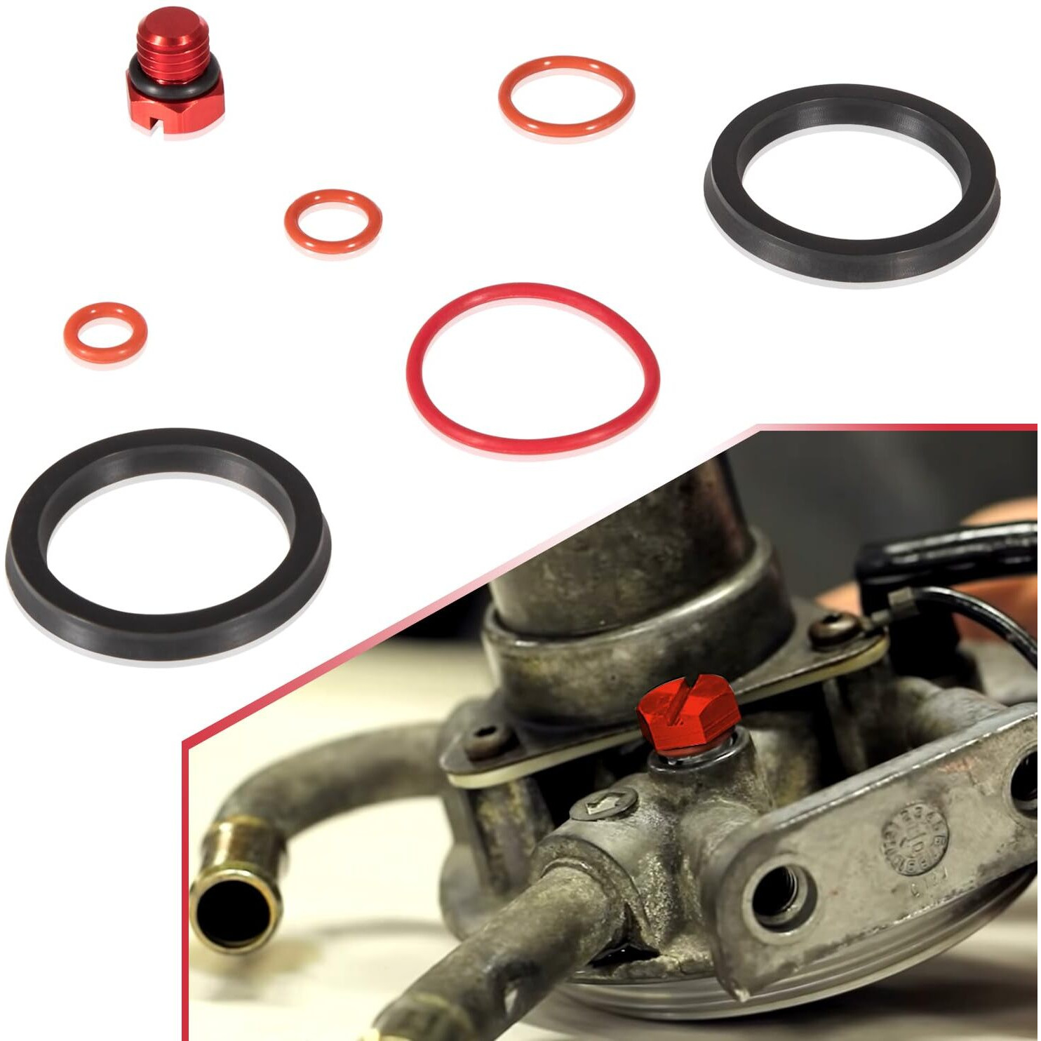 6.6L Duramax Fuel Filter Head Primer Seal Rebuild Kit & Air Bleeder Screw For 2001-2013 Gm Duramax Fuel Filter Primer