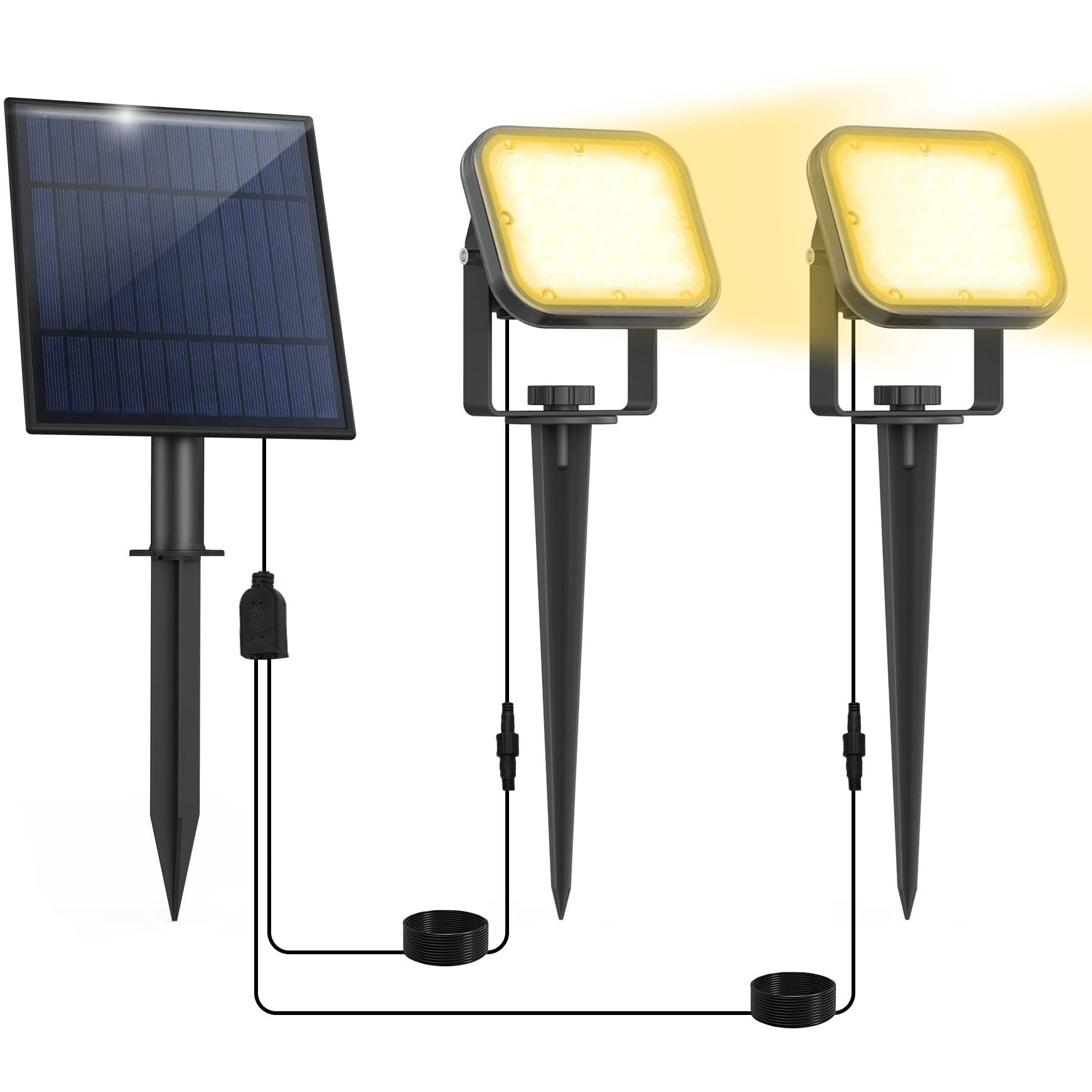 Crepow Solar Spot Lights Outdoor  20 Led Ip65 Waterproof Solar Landscape Lights  Dusk-To-Dawn 3000K Warm White Solar Outdoor Lights For Yard Garden Driveway Porch Walkway  2-In-1