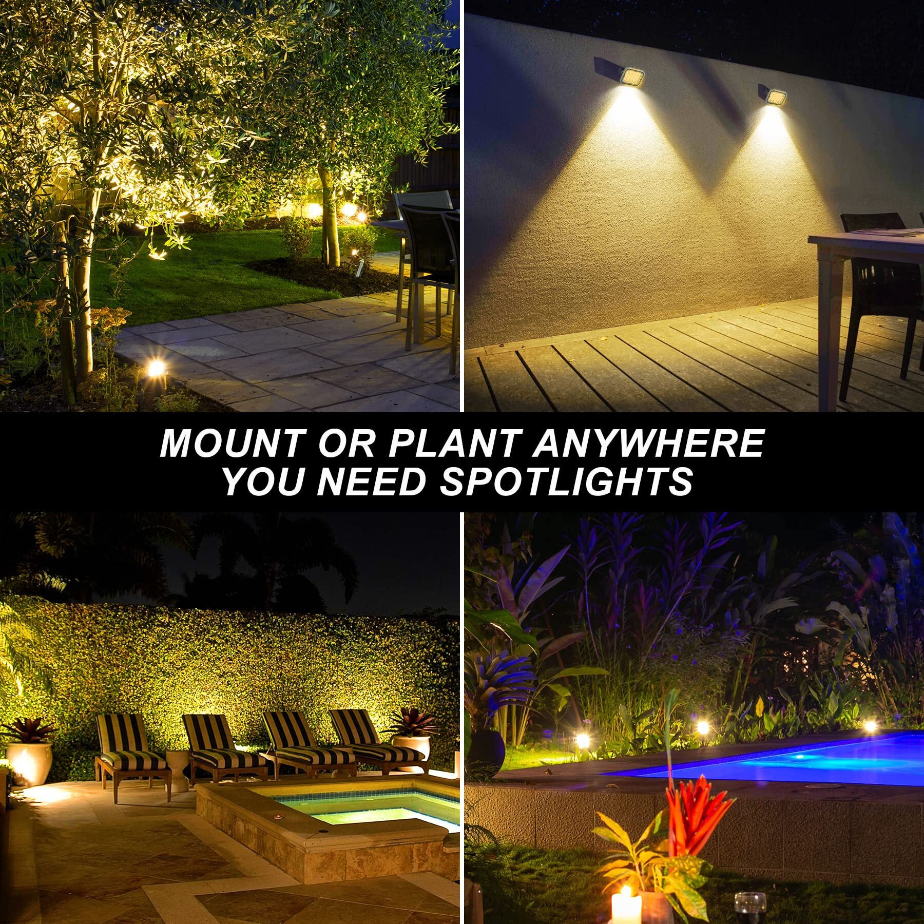 Crepow Solar Spot Lights Outdoor  20 Led Ip65 Waterproof Solar Landscape Lights  Dusk-To-Dawn 3000K Warm White Solar Outdoor Lights For Yard Garden Driveway Porch Walkway  2-In-1