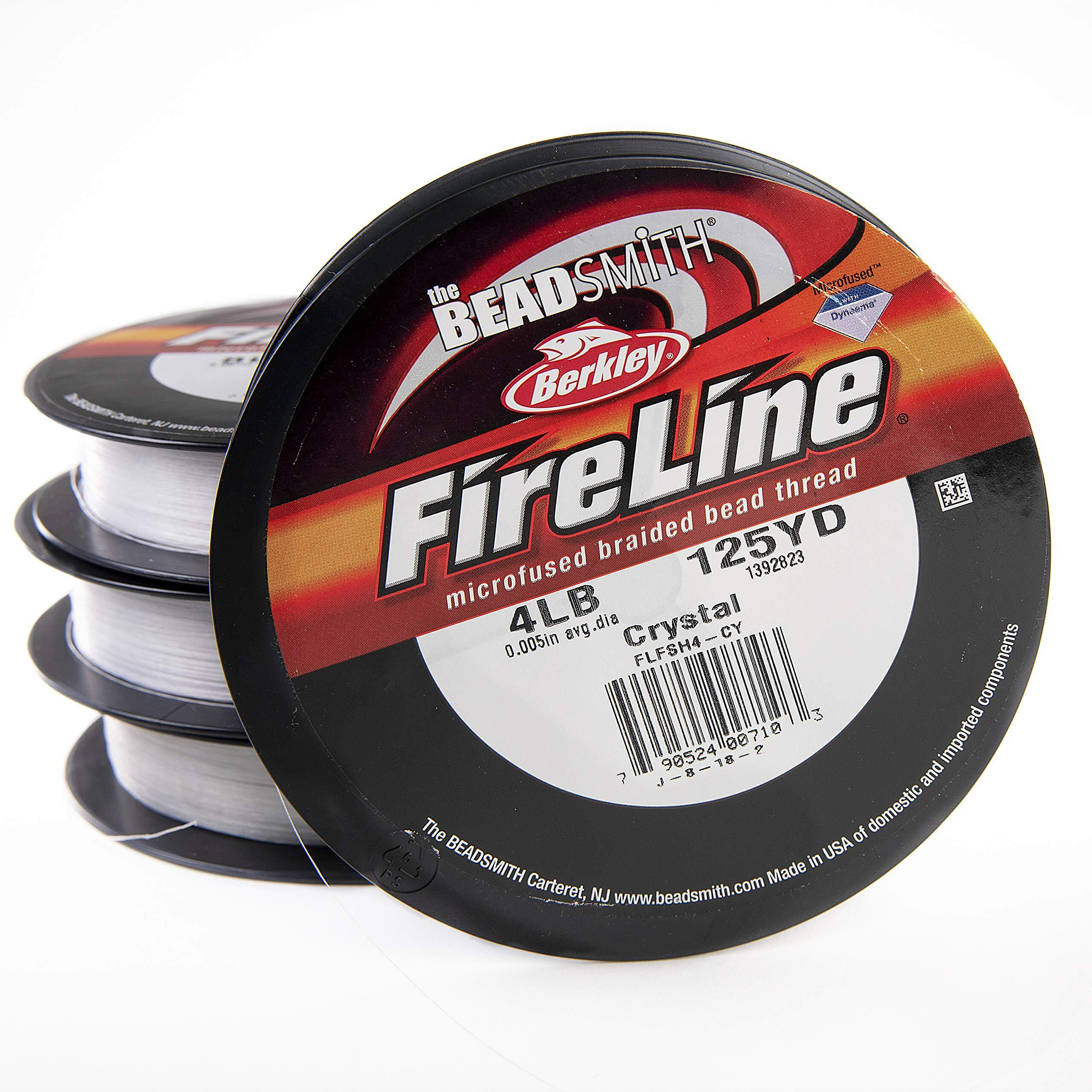 The Beadsmith Fireline By Berkley - Micro-Fused Braided Thread - 4Lb. Test  005 /.12Mm Diameter  125 Yard Spool  Crystal Color - Super Strong Stringing Material For Jewelry Making And Bead Weaving