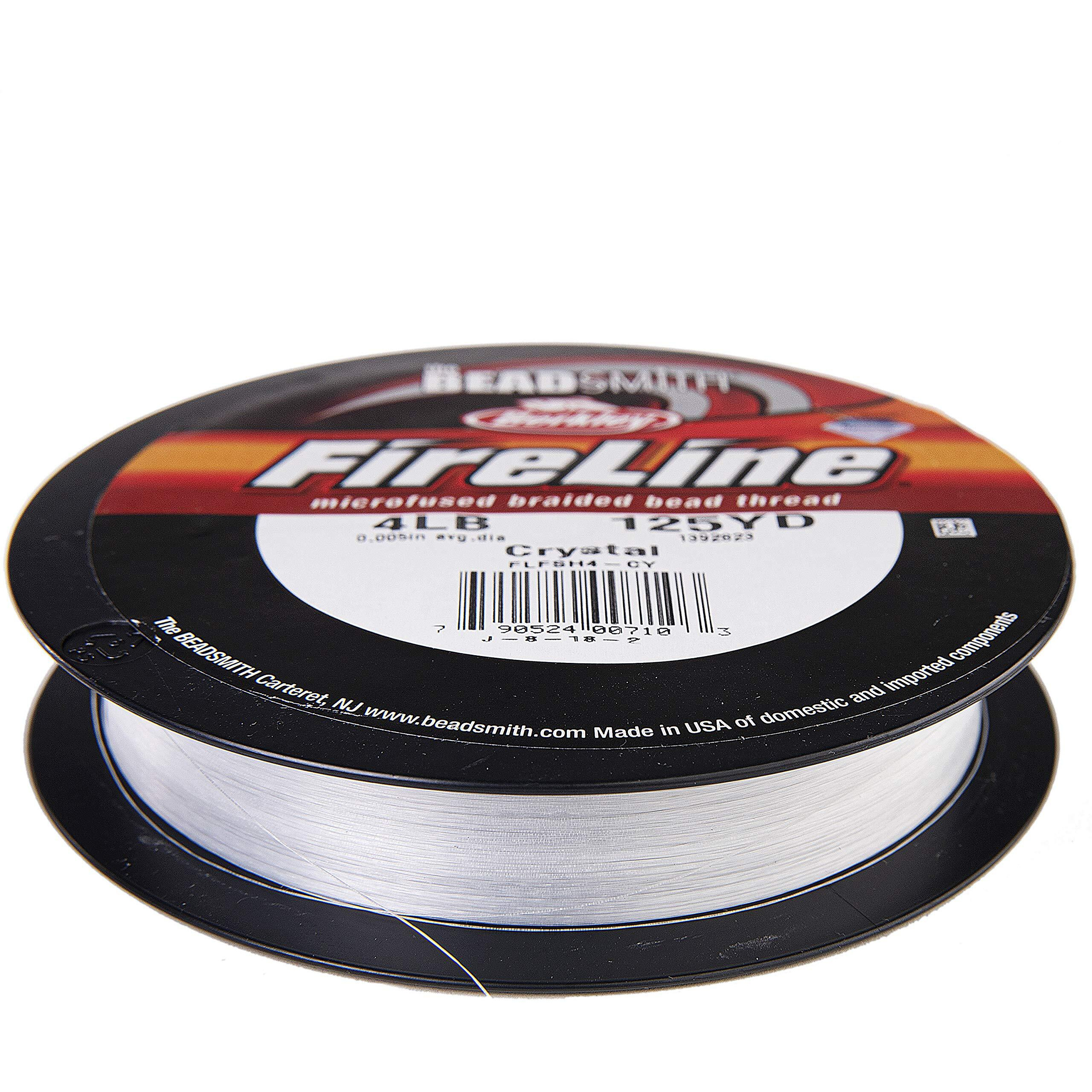 The Beadsmith Fireline By Berkley - Micro-Fused Braided Thread - 4Lb. Test  005 /.12Mm Diameter  125 Yard Spool  Crystal Color - Super Strong Stringing Material For Jewelry Making And Bead Weaving