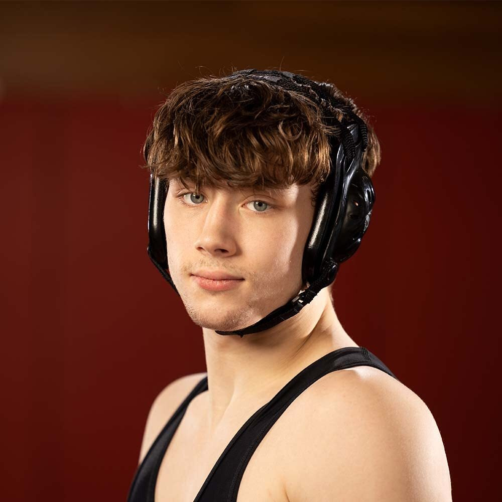 Matman Wrestling Headgear Adult Men Women Ear Guard Bjj Triforce Grappling Head Guard (Black)