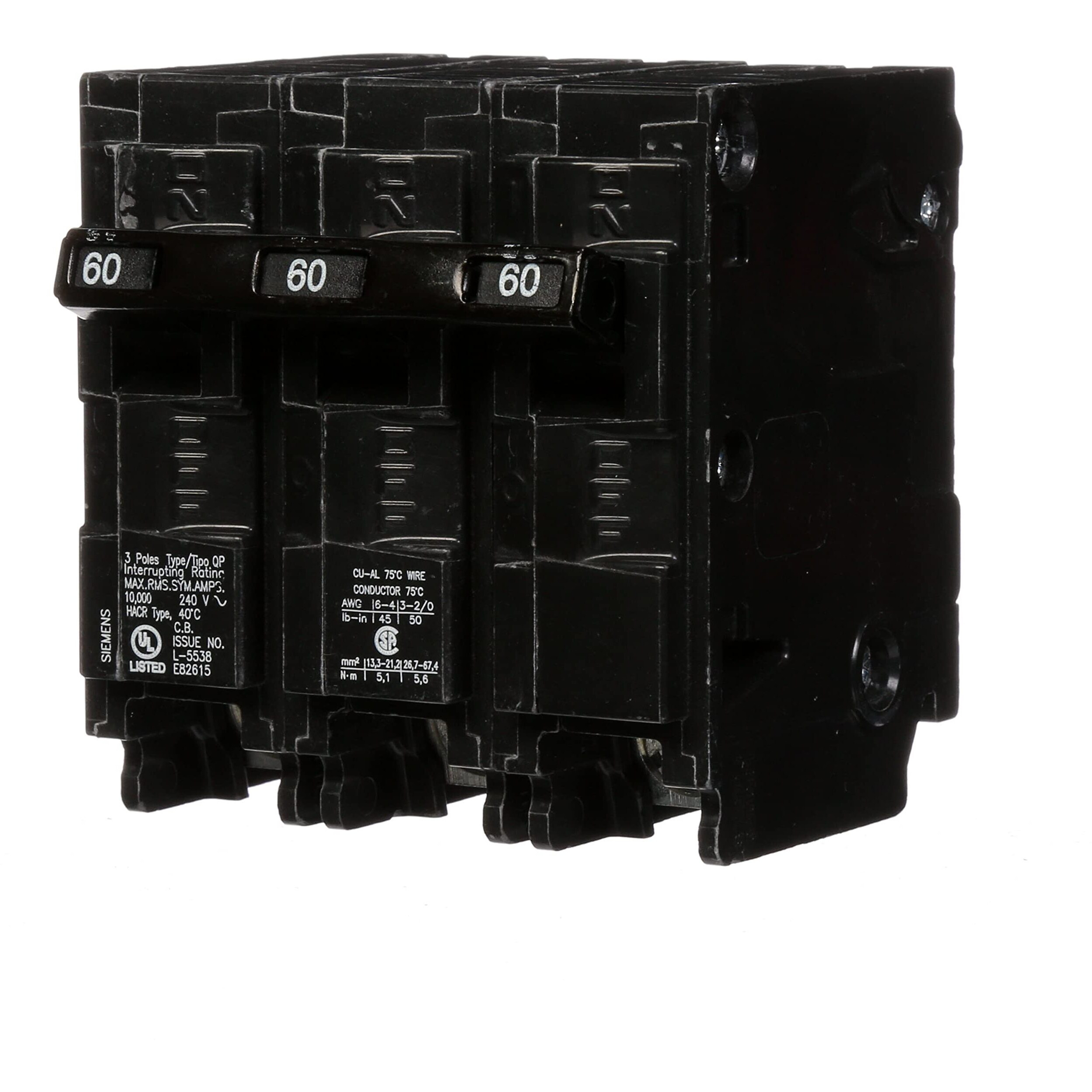 Siemens Q360 60-Amp Three Pole Type Qp Circuit Breaker