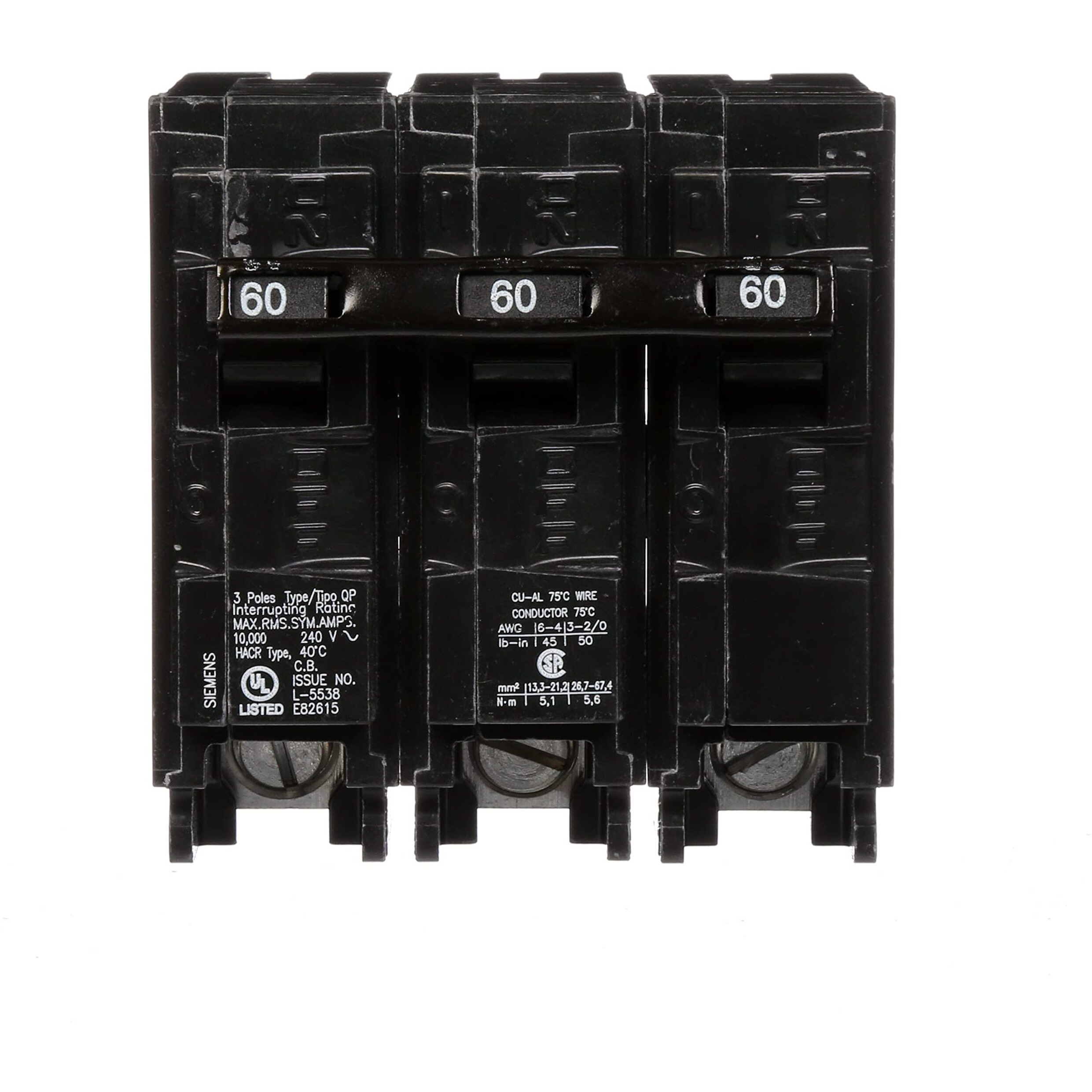 Siemens Q360 60-Amp Three Pole Type Qp Circuit Breaker