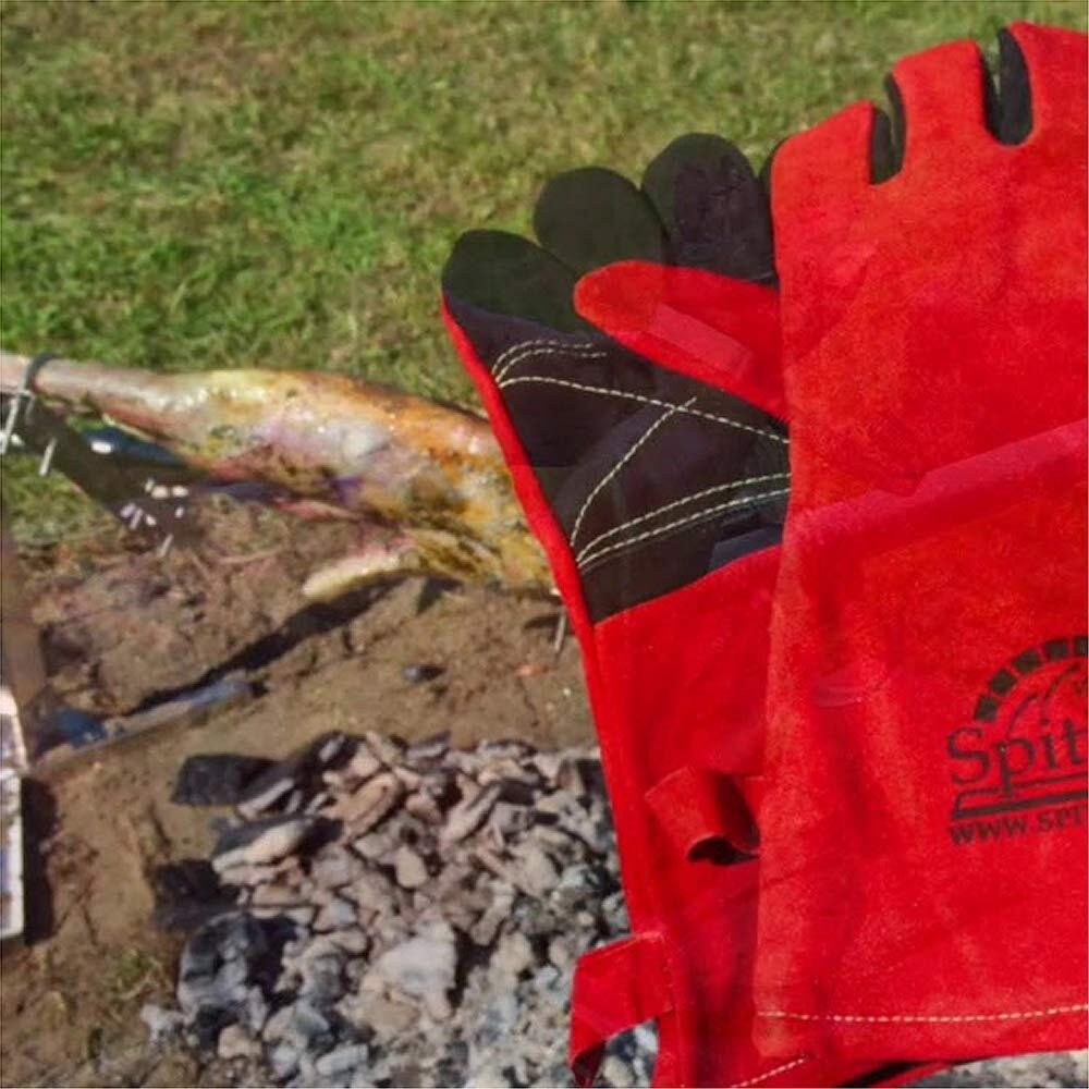 Spitjack Heat Resistant Fire Protection Fireplace Gloves For Grill  Welding  Bbq Cooking  Wood Stove  Oven  And Kitchen