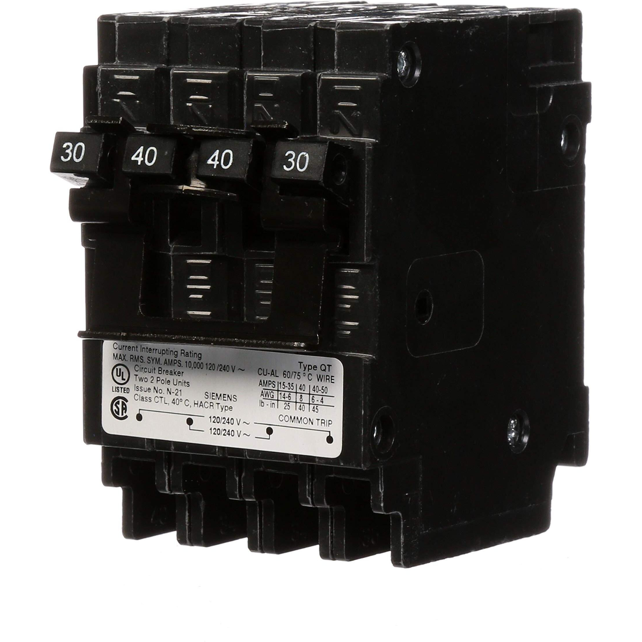 Siemens Q23040Ct2 30-Amp Double Pole/40-Amp Double Pole 10-Kaic Circuit Breaker