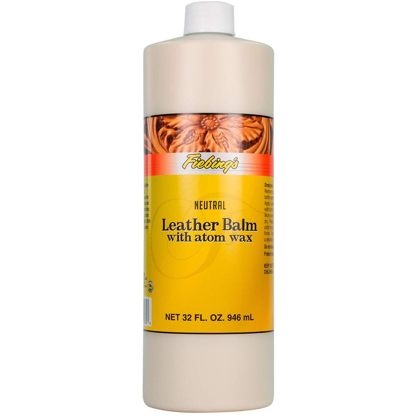 Fiebing's Leather Balm With Atom Wax 32Oz - Wax Top Finish For Leather