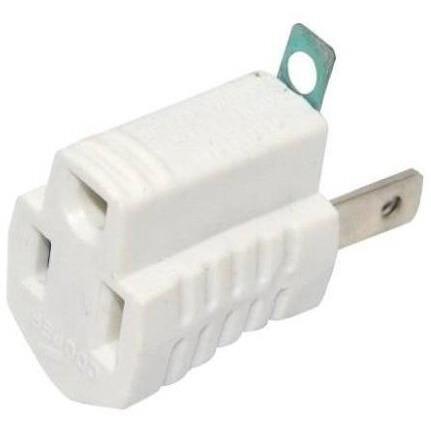 Cooper Wiring Devices 419W Adaptor 2P Polarized To 3W Grounding Wh