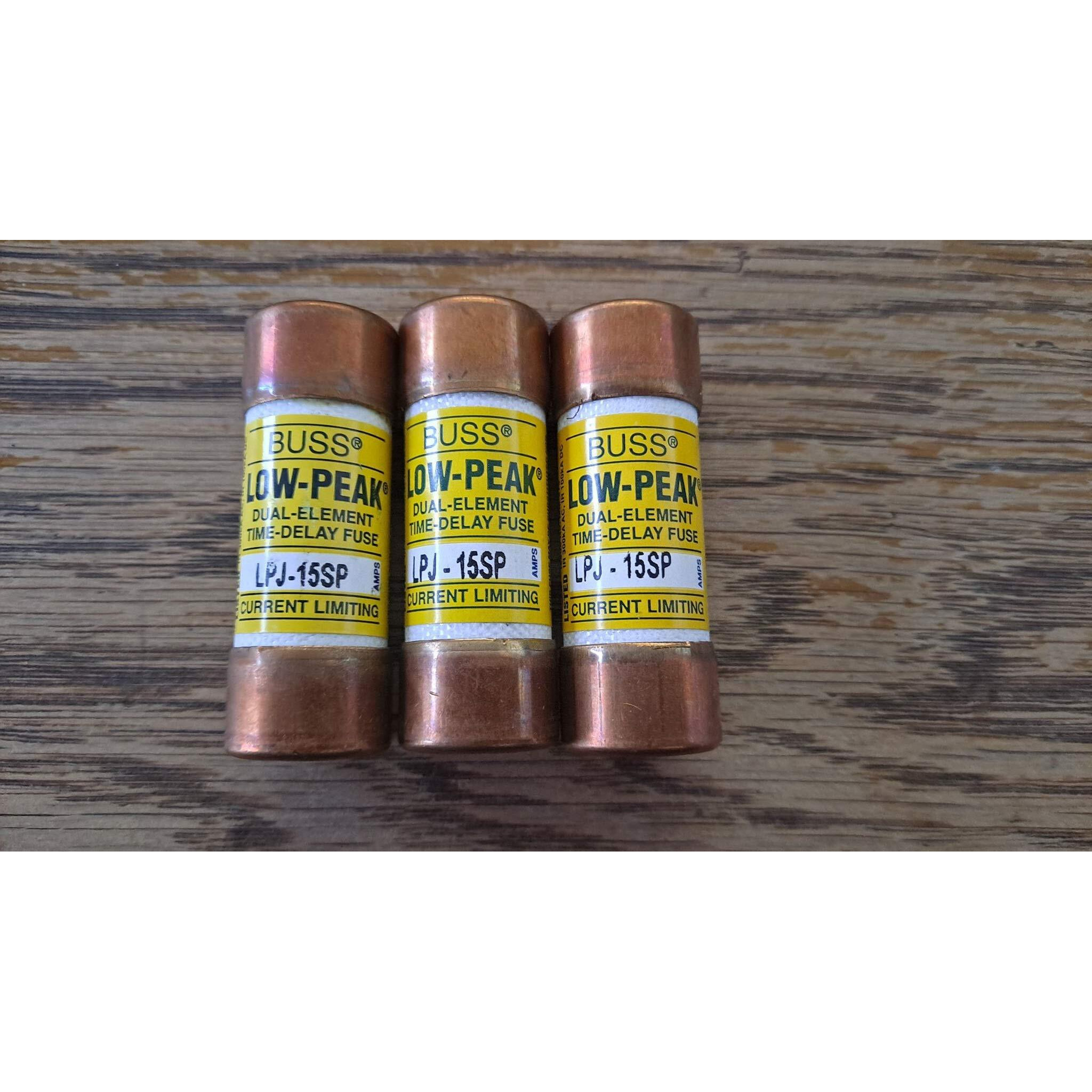 Cooper Bussmann Lpj-15Sp - Pack Of 3 - Class J  15A  Dual Element Fuse Lpj-15Sp - Pack Of 3 - Class J