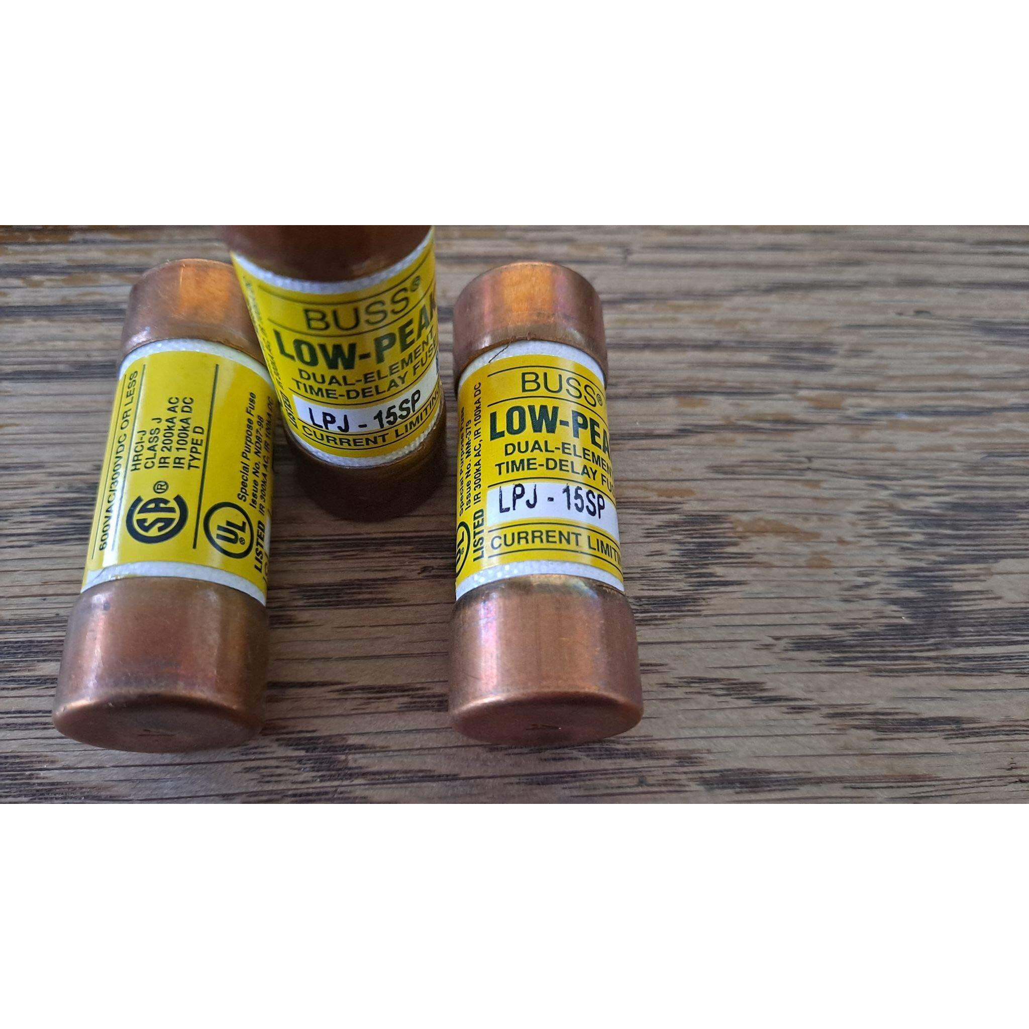 Cooper Bussmann Lpj-15Sp - Pack Of 3 - Class J  15A  Dual Element Fuse Lpj-15Sp - Pack Of 3 - Class J