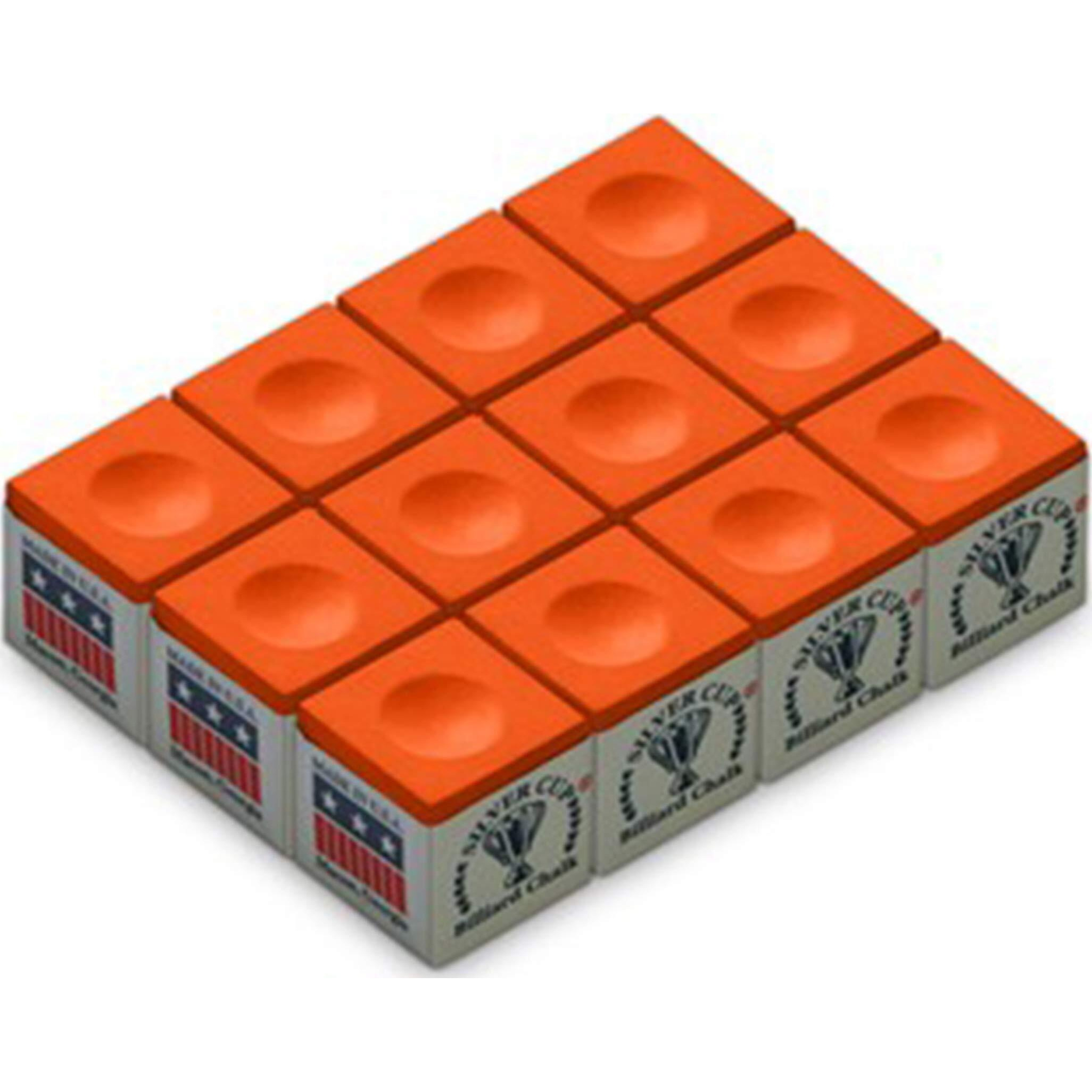 Silver Cup Cuestix Chs12 Orange Chalk - Box Of 12 Orange