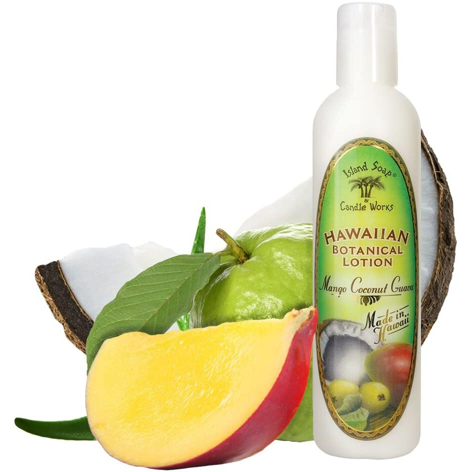Island Soap And Candle Works Mango Coconut Guava Scented Body Lotion For Men And Women - Paraben Free Body Moisturizer - Hydrating Hawaiian Skincare - 8.5 Fl Oz. Bottle