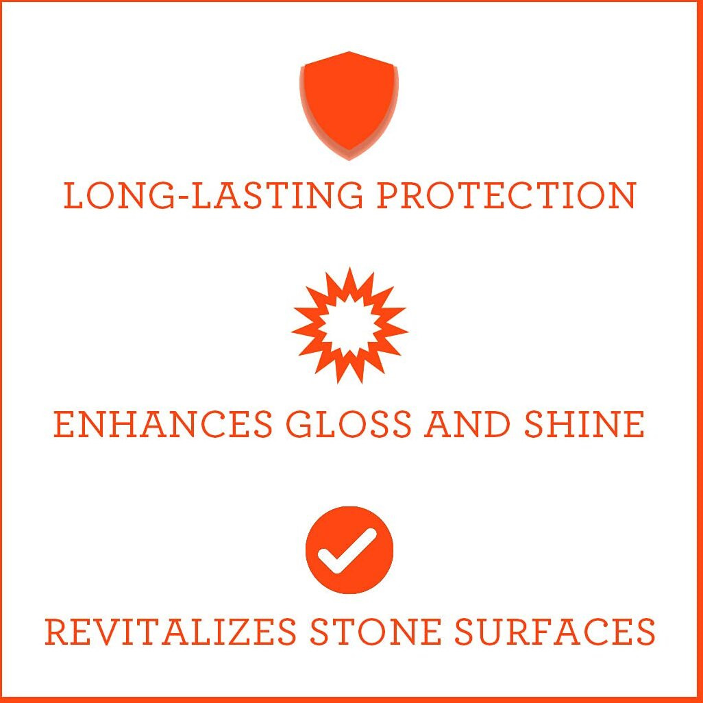 Trinova Granite Sealer & Protector - Best Stone Polish  Protectant & Care Product - Easy Maintenance For Clean Countertop Surface  Marble  Tile - No Streaks  Stains  Haze  Or Spots - 18 Fl Oz