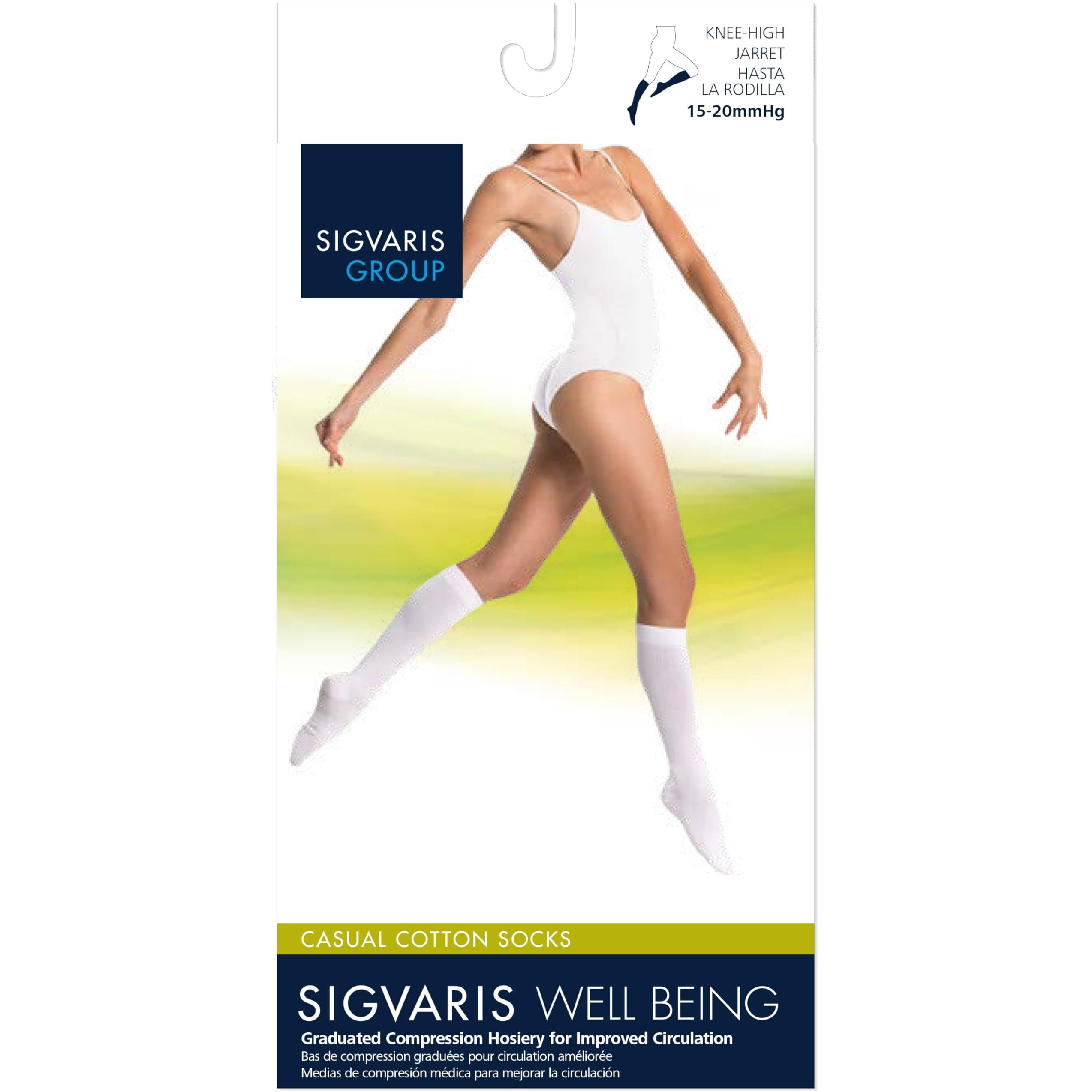 Sigvaris Women's Casual Cotton 146 - Calf High Medical Compression Socks - 15-20Mmhg - Black - A (Small)