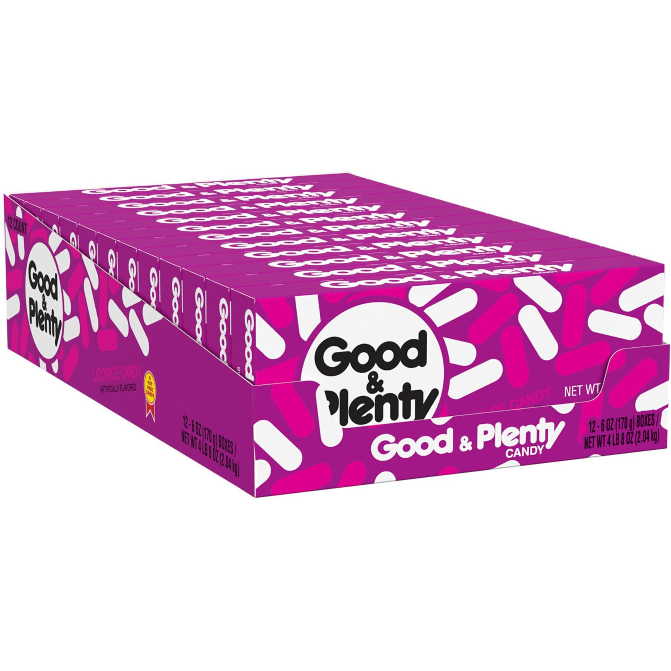 Good & Plenty Licorice Fat Free  Candy Boxes  Vegetarian  6 Oz (12 Count)