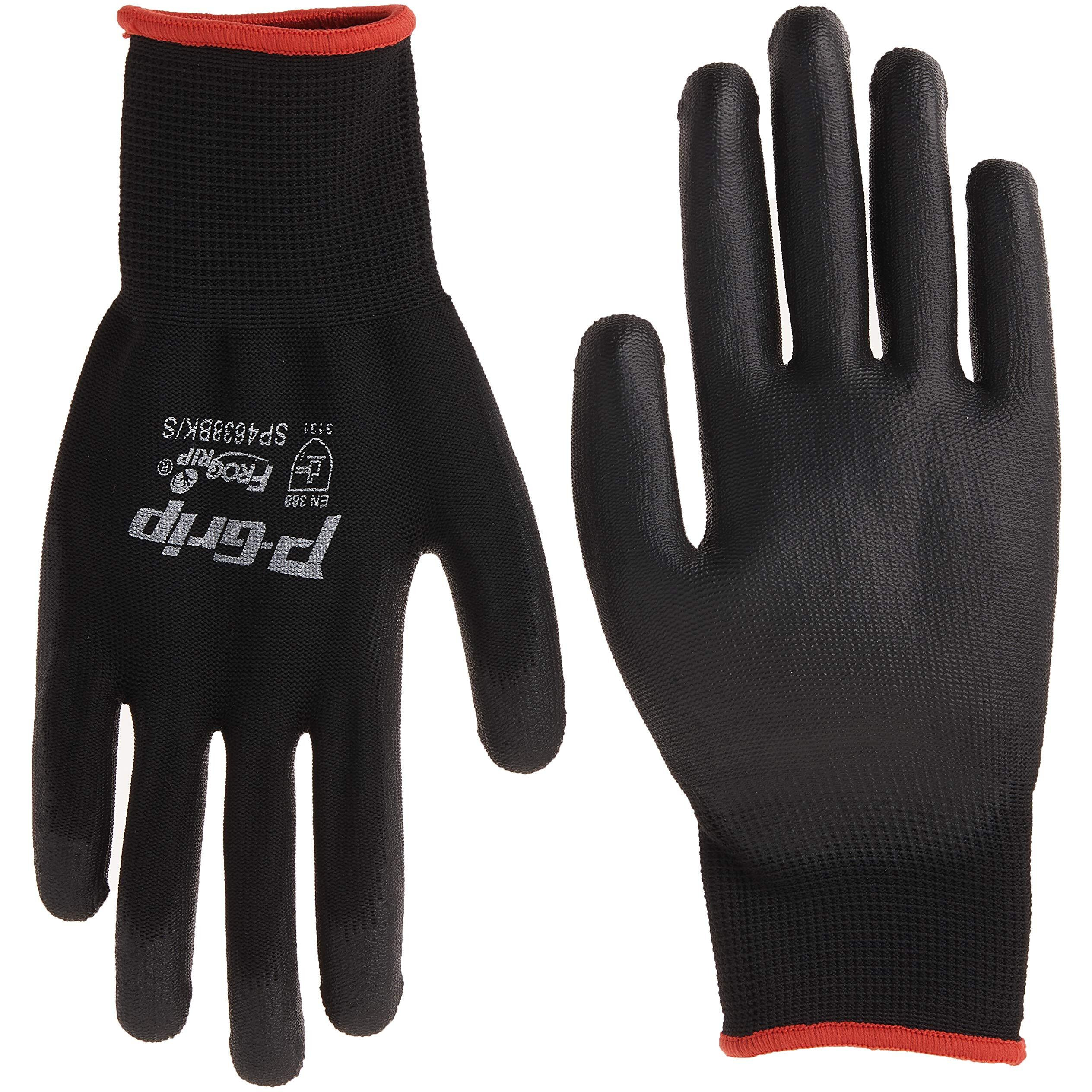 Liberty P-Grip Ultra-Thin Polyurethane Palm Coated Glove With 13-Gauge Nylon/Polyester Shell  Small  Black (Pack Of 12)