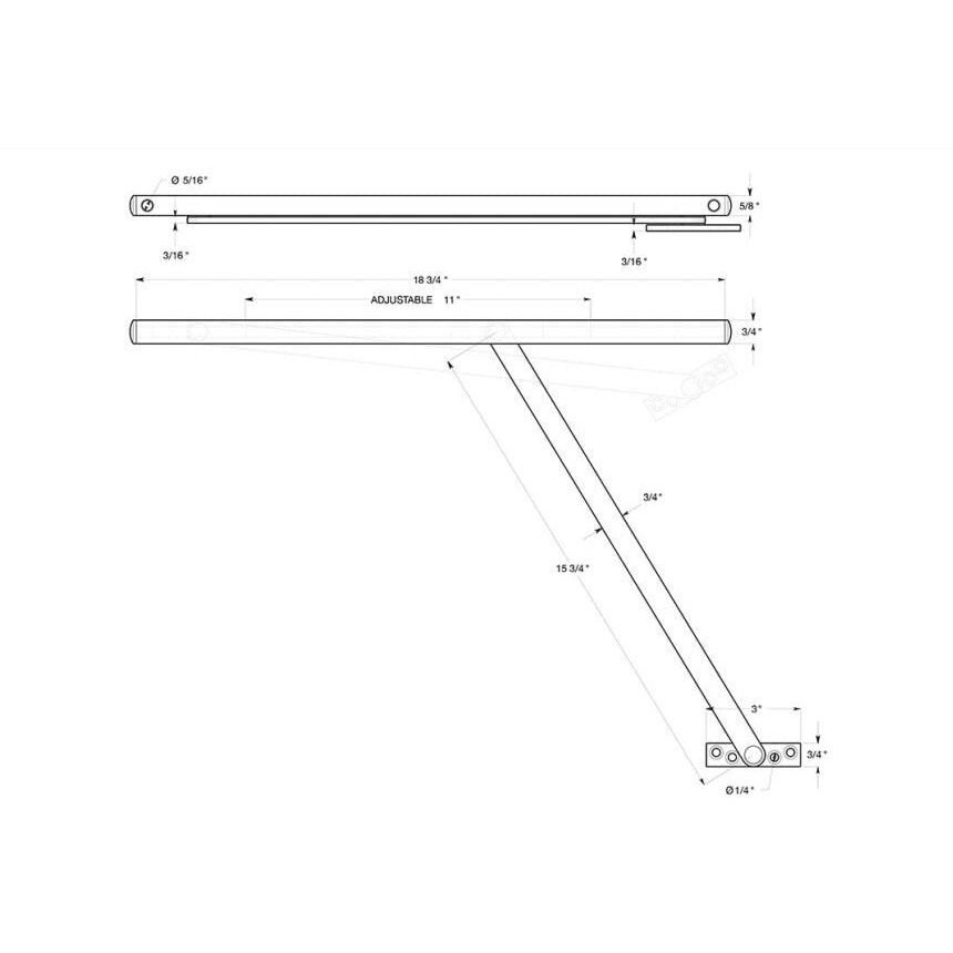 Deltana Dcsm10U15 Overhead Door Holder Satin Nickel Finish