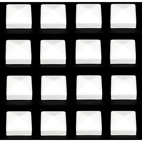 New Plastic White 2X2 Fence Post Caps For Metal  Plastic Vinyl Or Wood 2 X 2 Posts (16 Pack)