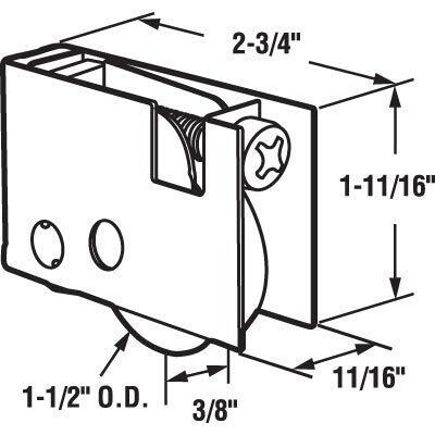 Crl 1-1/2"" Pella Glass Door Roller By Cr Laurence