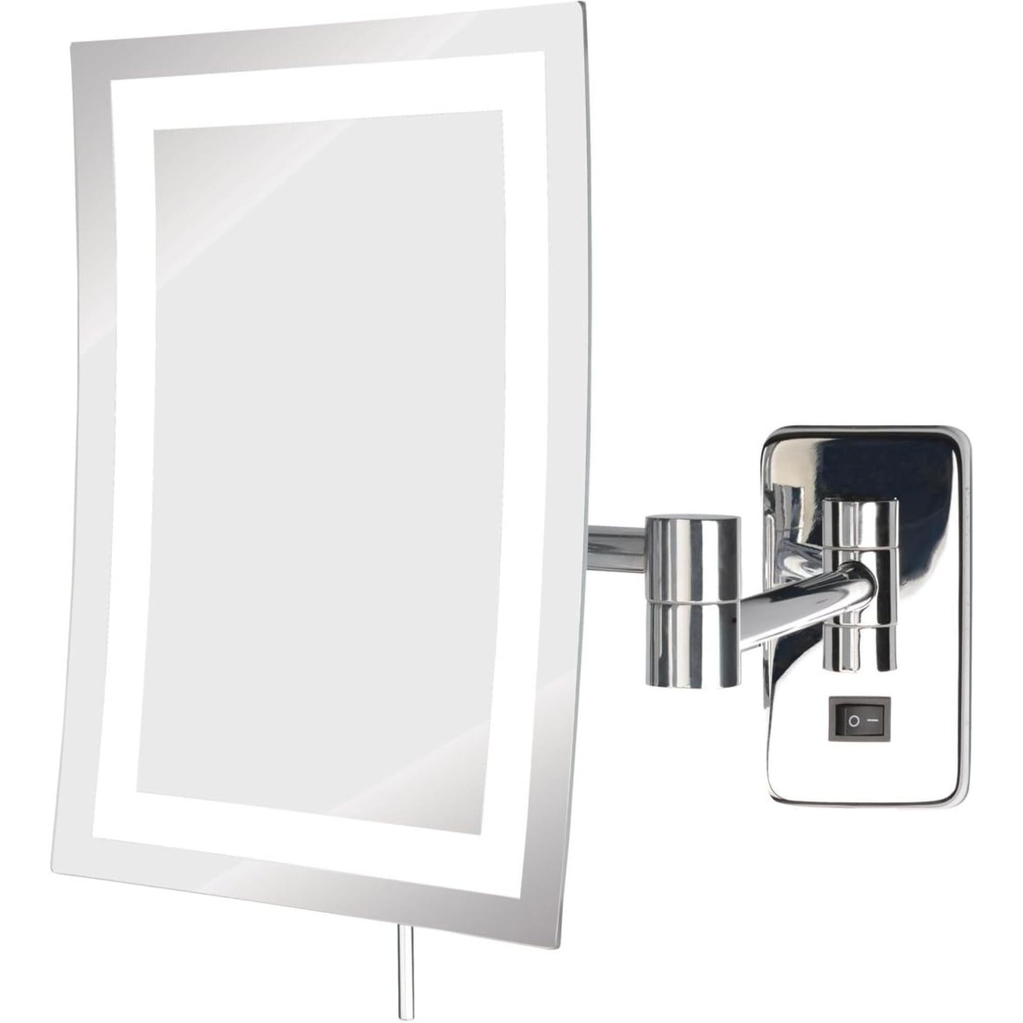 Jerdon Rectangular 6.5-Inch X 9-Inch Wall Mount Mirror - Makeup Mirror With 5X Magnification And 15.5-Inch Wall Extension - Chrome Finish  Direct Wire Mirror - Model Jrt710Cld