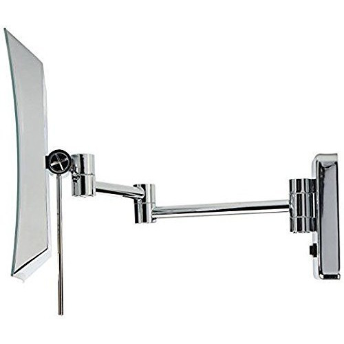 Jerdon Rectangular 6.5-Inch X 9-Inch Wall Mount Mirror - Makeup Mirror With 5X Magnification And 15.5-Inch Wall Extension - Chrome Finish  Direct Wire Mirror - Model Jrt710Cld