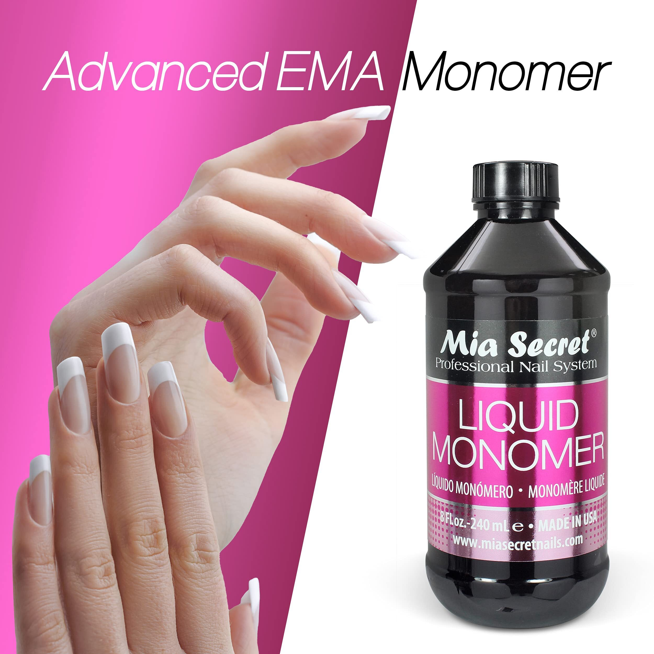 4 Oz Mia Secret Liquid Ema Monomer - Professional Nail Liquid For Acrylic Powder