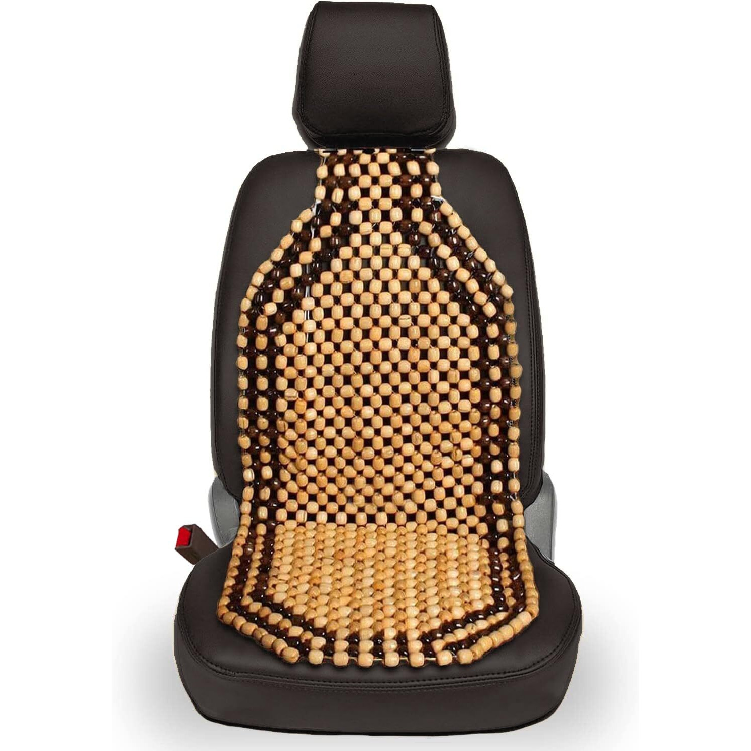 Vaygway Wood Beaded Comfort Seat Cushion - Wooden Beaded Comfort Car Seat Cover -Double Strung Car Massaging Cool Comfort Cover Car Seat W/High Ventilation - For Car  Truck Or Office Chair