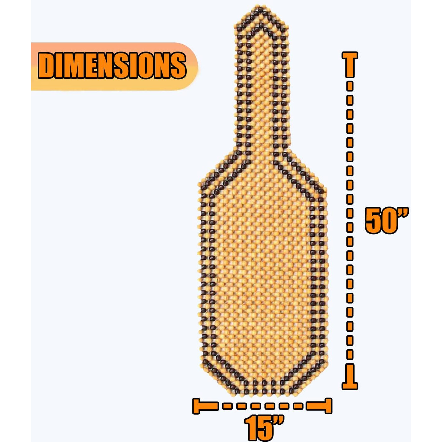 Vaygway Wood Beaded Comfort Seat Cushion - Wooden Beaded Comfort Car Seat Cover -Double Strung Car Massaging Cool Comfort Cover Car Seat W/High Ventilation - For Car  Truck Or Office Chair