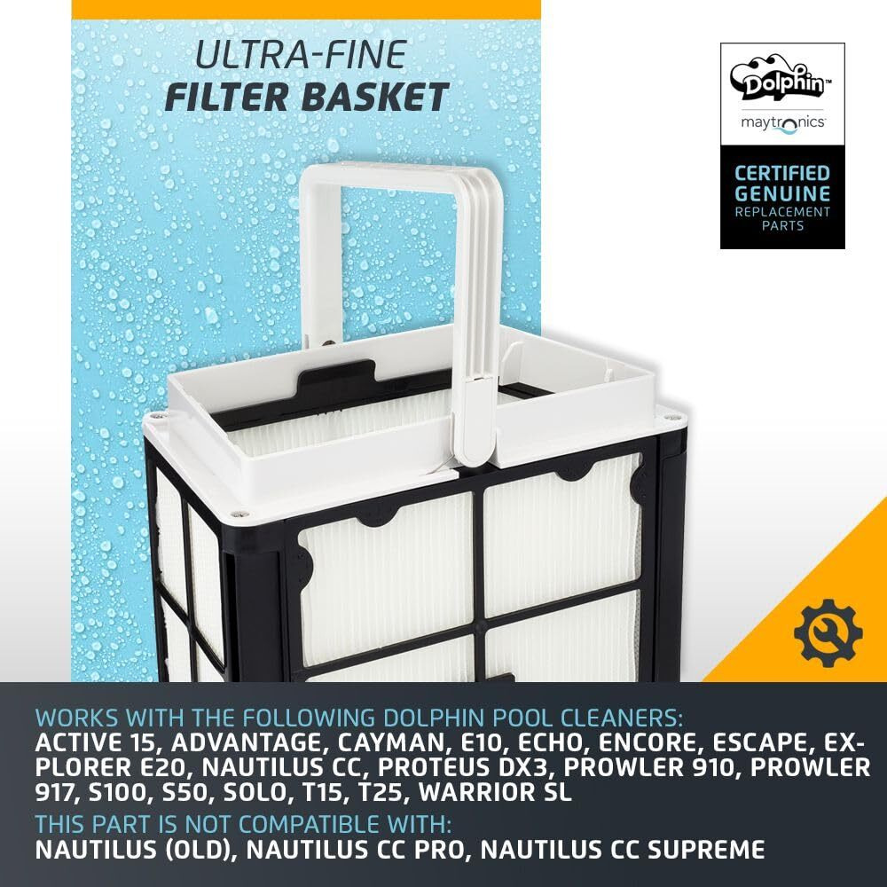 Dolphin Genuine Replacement Part - Ultra-Fine Filter Basket - Part Number 9991460-R1